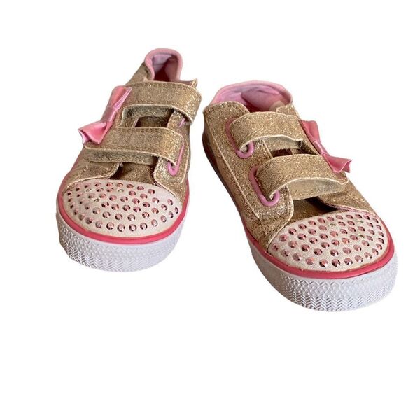 Skechers Kids Twinkle Toes Shuffles Sweet Steps Light-Up Sneaker Size 10 - Picture 1 of 7